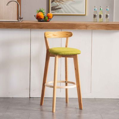 Moderno diseño de madera alta mini taburete de bar en directo con asiento de PU / tela