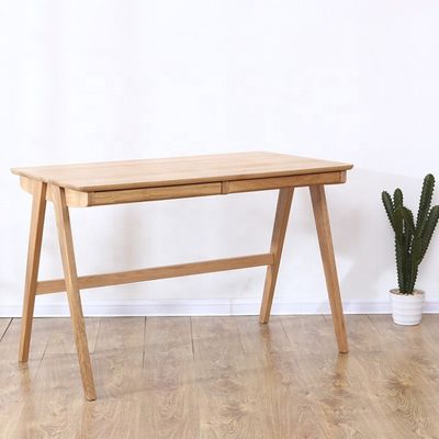 Escritorio de estudio escandinavo moderno de doble cajón en color natural o oscuro de nuez para muebles de comedor