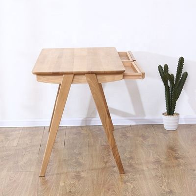 Escritorio de estudio escandinavo moderno de doble cajón en color natural o oscuro de nuez para muebles de comedor