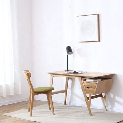 Escritorio de estudio escandinavo moderno de doble cajón en color natural o oscuro de nuez para muebles de comedor