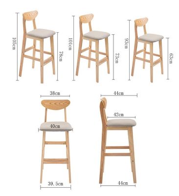 Servicio OEM aceptado taburete de madera sólida natural para muebles de sillas altas y cojines