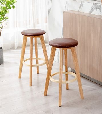 Muebles comerciales de diseño moderno taburete de bar de madera maciza silla alta para bar