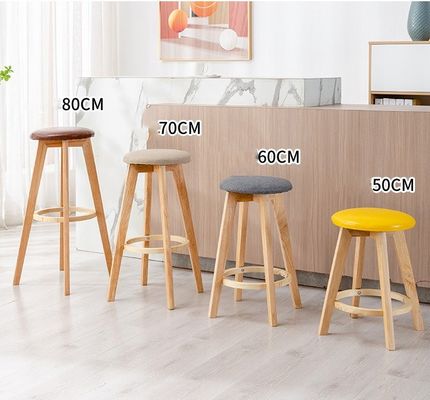 Muebles comerciales de diseño moderno taburete de bar de madera maciza silla alta para bar