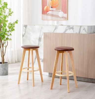 Muebles comerciales de diseño moderno taburete de bar de madera maciza silla alta para bar