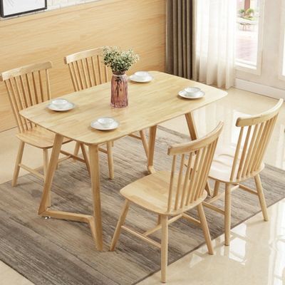Mesa de comedor de madera sólida de estilo nórdico para muebles para el hogar en el hospital en forma rectangular