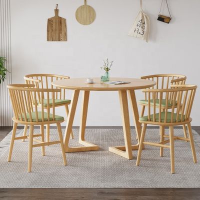 Mesa de comedor de madera sólida de estilo nórdico para muebles para el hogar en el hospital en forma rectangular