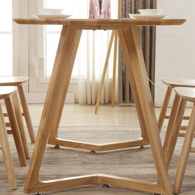Mesa de comedor de madera sólida de estilo nórdico para muebles para el hogar en el hospital en forma rectangular