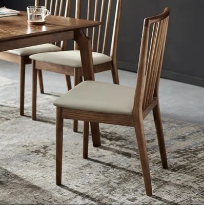 Diseño contemporáneo silla de comedor tapizada de espalda alta hecha de madera de ceniza para restaurante y hotel