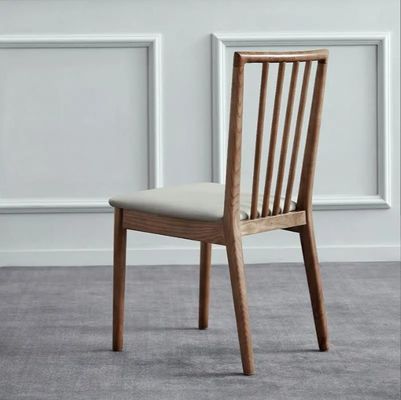 Diseño contemporáneo silla de comedor tapizada de espalda alta hecha de madera de ceniza para restaurante y hotel