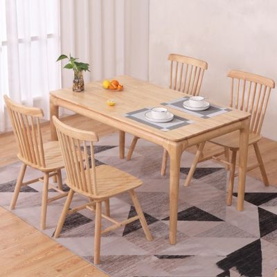 LL-A02 Estilo moderno nórdico Mesa de comedor de madera maciza en interiores