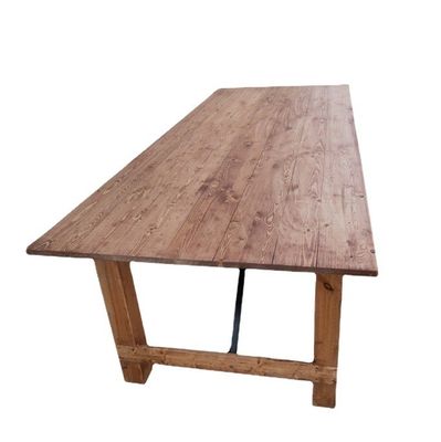 Material de cubierta Madera sólida Diseño clásico Doblable Granja Comedor Mesa de bodas con cubierta de madera y función plegable