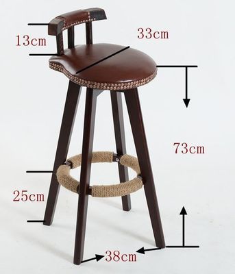 Muebles de bar silla alta vintage taburete de bar de madera maciza con respaldo de espalda lacado