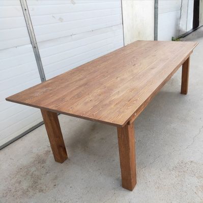 Material de cubierta Madera sólida Diseño clásico Doblable Granja Comedor Mesa de bodas con cubierta de madera y función plegable