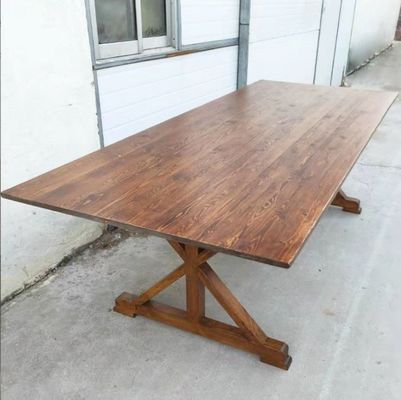 Material de cubierta Madera sólida Diseño clásico Doblable Granja Comedor Mesa de bodas con cubierta de madera y función plegable