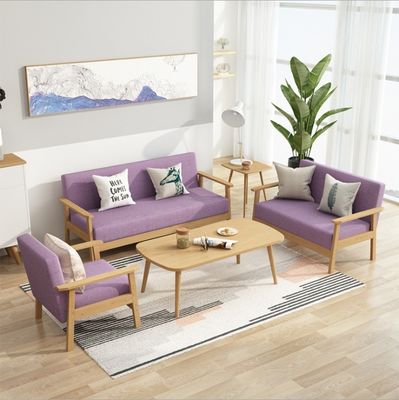 Sofá de madera tapizado moderno muebles para sala de estar en 64/113/157cm*59cm*71/101/146cm