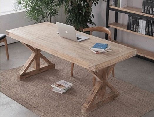 Set de mesa de lujo francés de madera sólida de pino para restaurante y comedor