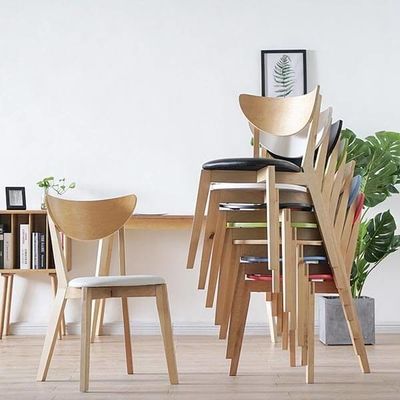 Madera maciza antigua tallada con espalda alta sillas de comedor de abedul doblada para la colección de asientos de cafetería