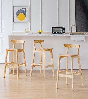 Silla de bar de estilo vintage con material de madera sólida LL-C34