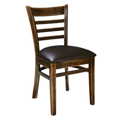 Silla de comedor específica Silla de cuero de madera sólida para el hogar o el restaurante