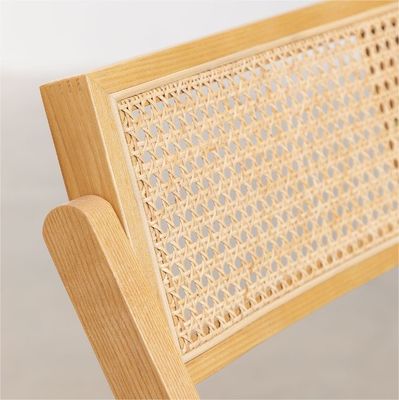 Restaurante Hotel Nórdico Moderno Rattan Natural Doblable Silla de comedor de madera sólida para muebles de comedor
