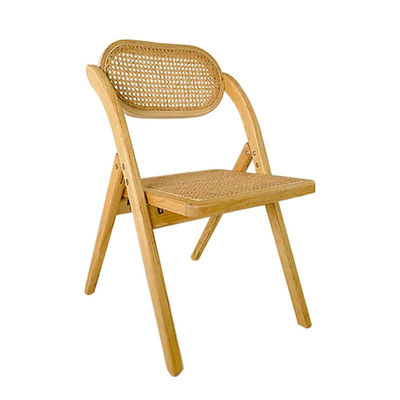 Fruniture de comedor Morden elegante silla de madera con asiento y respaldo de rotín duradero