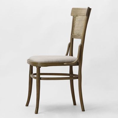 Sillones de comedor de hotel hechos a medida de madera de abedul con tapicería de tela
