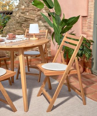 Silla de madera plegable resistente para hotel y restaurante de diseño nórdico