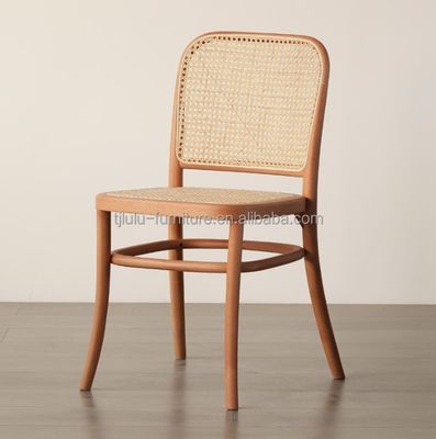 Muebles de comedor Respaldo de madera de ratán Silla de ratán de ocio para interiores nórdicos Jardín moderno Restaurante Muebles de café