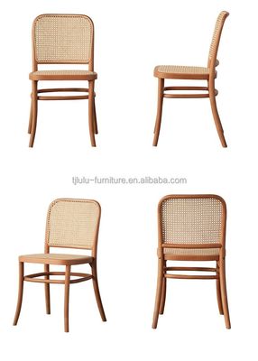 Muebles de comedor Respaldo de madera de ratán Silla de ratán de ocio para interiores nórdicos Jardín moderno Restaurante Muebles de café