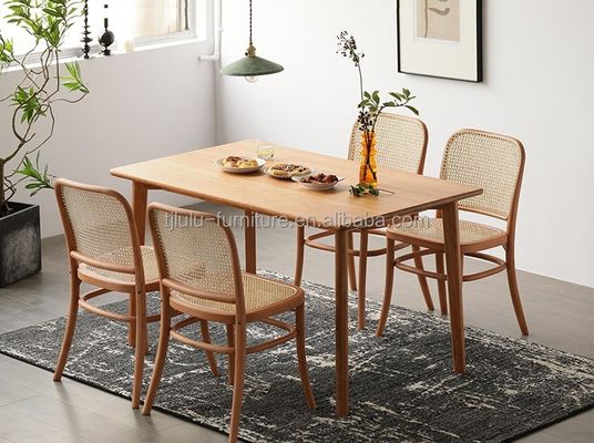 Muebles de comedor Respaldo de madera de ratán Silla de ratán de ocio para interiores nórdicos Jardín moderno Restaurante Muebles de café