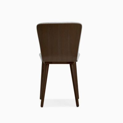Silla de comedor moderna nórdica con patas de madera sólida y asiento tapizado