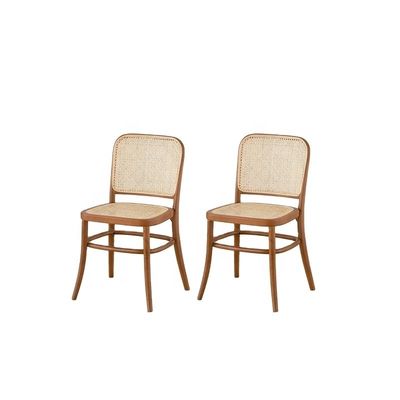 Sillón de comedor de rattan de estilo de diseño moderno y duradero de madera para jardín al aire libre Muebles de restaurante y café