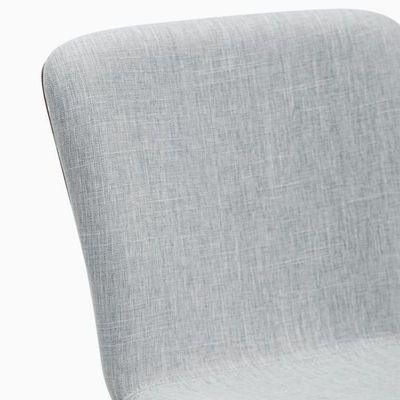 Silla de comedor moderna nórdica con patas de madera sólida y asiento tapizado