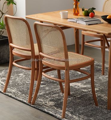 Sillón de comedor de rattan de estilo de diseño moderno y duradero de madera para jardín al aire libre Muebles de restaurante y café