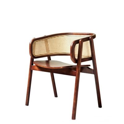 Silla de comedor de rotín de madera contemporánea con material bueno y ecológico