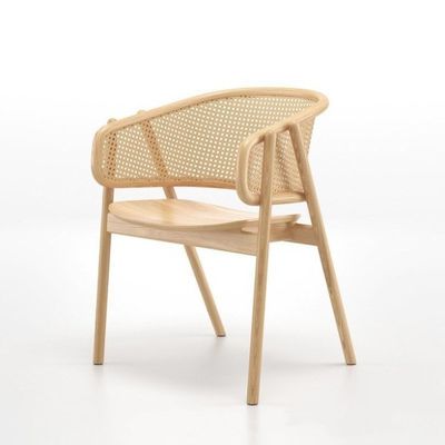 Silla de comedor de rotín de madera contemporánea con material bueno y ecológico