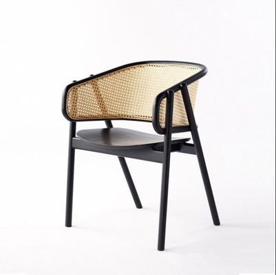 Silla de comedor de rotín de madera contemporánea con material bueno y ecológico