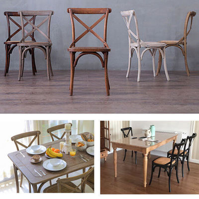 Muebles para eventos de hoteles Reposas de madera X apilables para restaurantes en madera