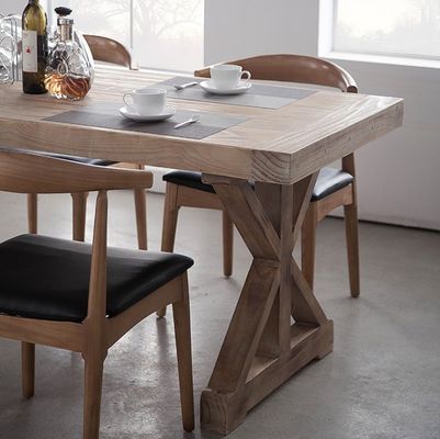 Mesa de comedor de madera neoclásica y vintage personalizada para artesanía de comedor y sala de estar