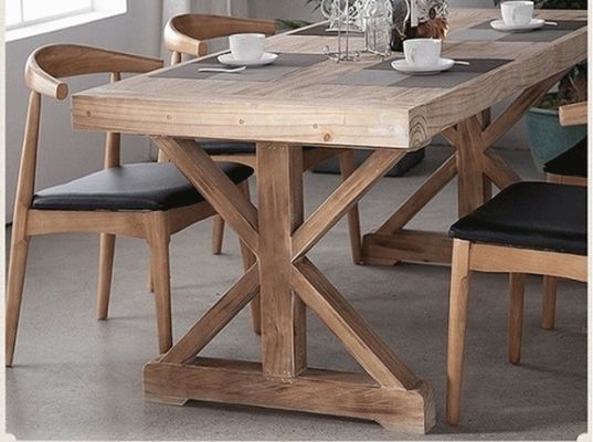 Mesa de comedor de madera neoclásica y vintage personalizada para artesanía de comedor y sala de estar