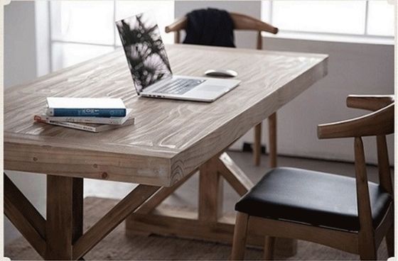Mesa de comedor de madera neoclásica y vintage personalizada para artesanía de comedor y sala de estar