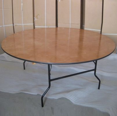 Diseño Banquete redondo de madera boda mesa plegable de granja mesa de comedor para eventos alquiler y muebles de comedor