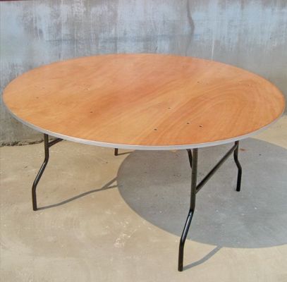 Diseño Banquete redondo de madera boda mesa plegable de granja mesa de comedor para eventos alquiler y muebles de comedor
