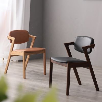 Casa Muebles estilo nórdico en forma de Z madera de roble Pu/ Tejido silla de comedor tapizada con servicio OEM aceptado general