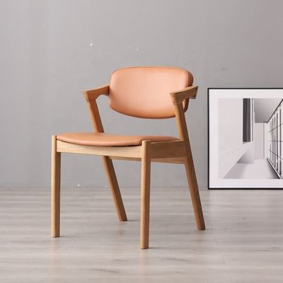 Casa Muebles estilo nórdico en forma de Z madera de roble Pu/ Tejido silla de comedor tapizada con servicio OEM aceptado general