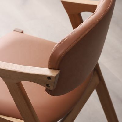 Casa Muebles estilo nórdico en forma de Z madera de roble Pu/ Tejido silla de comedor tapizada con servicio OEM aceptado general