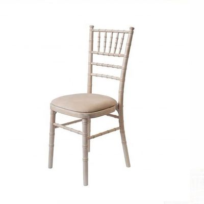 Inicio Muebles Embalaje de correo Blanco Lavado Sillones de chiavari Madera Boda Hotel Banquete Silla apilada con cojín extraíble