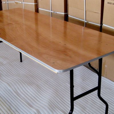 Banquete exterior de madera maciza rectangular boda hotel mesas de comedor plegables de diseño moderno para bodas y hoteles