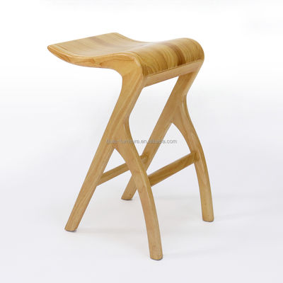 Diseños personalizados Sillón de bar de madera sólida Vintage W35*D43.5*66.5CM para salón alto Silla de comedor de madera