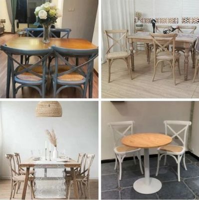 No plegable personalizado diseño americano moderno de madera maciza cruz backstackable evento silla de dinging